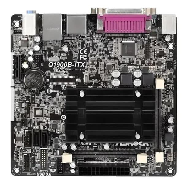 ASRock Q1900B-ITX (формат J1900 ) материнская плата ITX со встроенным процессором для сборки суперкомпактных бесшумных систем