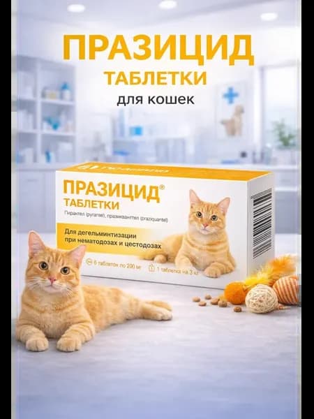 Таблетки от гельминтов для кошек Празицид 200 мг