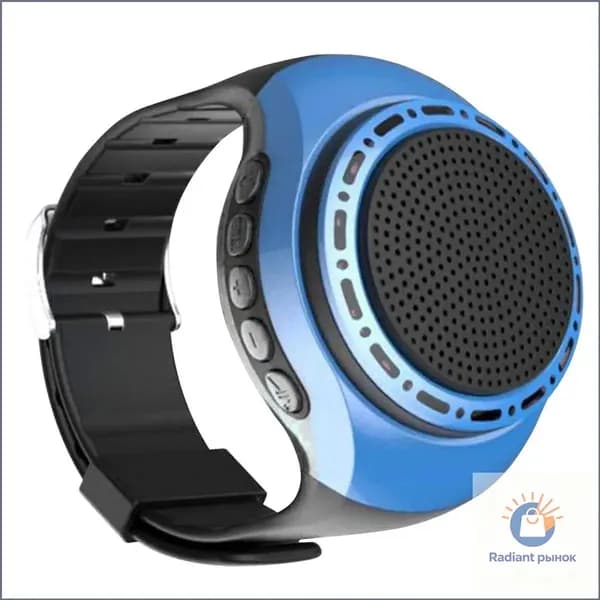 Водонепроницаемая Bluetooth-колонка U6 на руку, синяя, LED, Bluetooth 5.0, FM, 500 мА ч