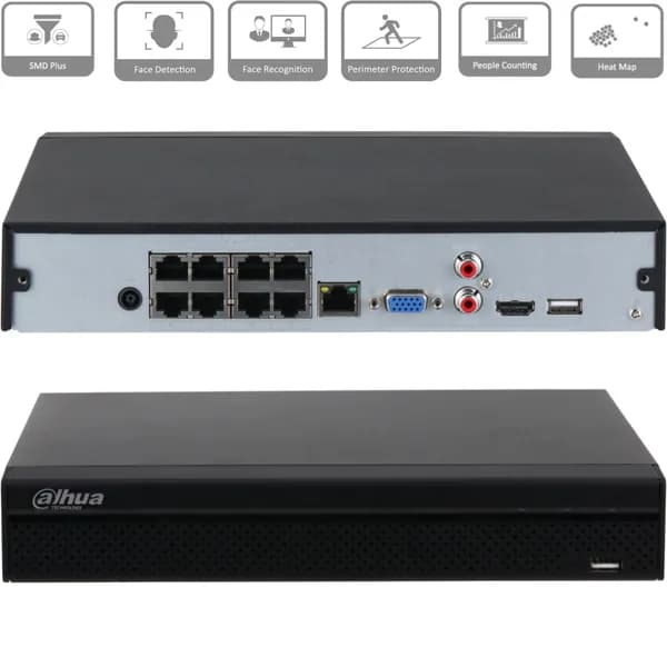Dahua DH-NVR4116HS-8P-4KS3 - 16 канальный видеорегистратор IP для видеонаблюдения, NVR регистратор сетевой с PoE, 4K и H.265+