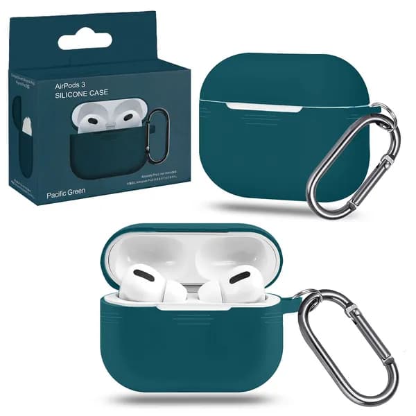 Чехол AirPods 3 силиконовый/ кейс для наушников Apple Pacific green/ противоударный