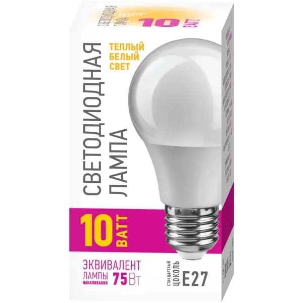 Лампа светодиодная OLL-A55-10-230-2.7K-E27-PROMO 10Вт грушевидная 2700К E27 220-240В ОНЛАЙТ 82910