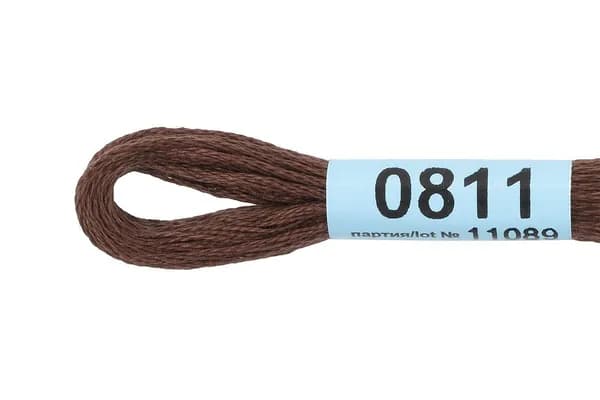 Мулине GAMMA нитки для вышивания 4 шт. по 8 м., 0811 темно-коричневый