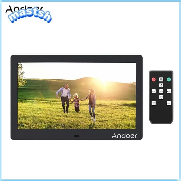 Цифровая фоторамка Andoer 10 дюймов, 1024*600, с функцией часов для дома