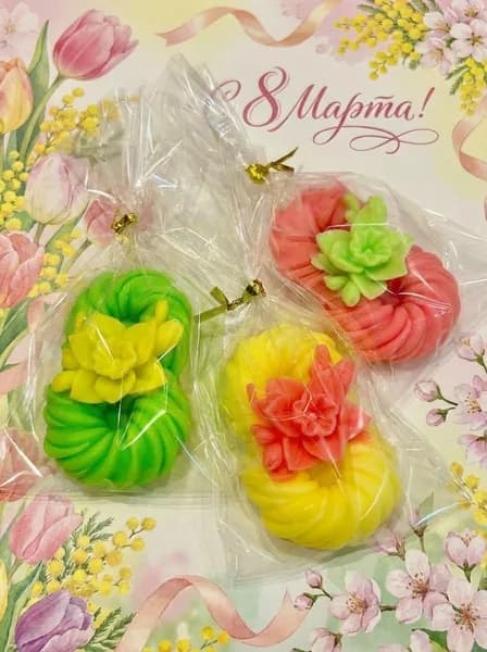 Мыло 3 штуки 8 марта сувенирное