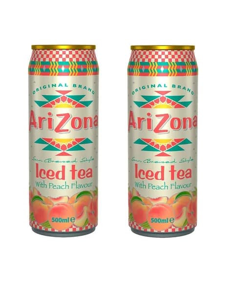 Напиток негазированный AriZona Peach Tea черный чай со вкусом персика 2 шт.по 0.5л, Германия