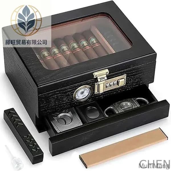 Деревянная коробка для сигар с прозрачной крышкой для надёжного хранения и сохранения свежести