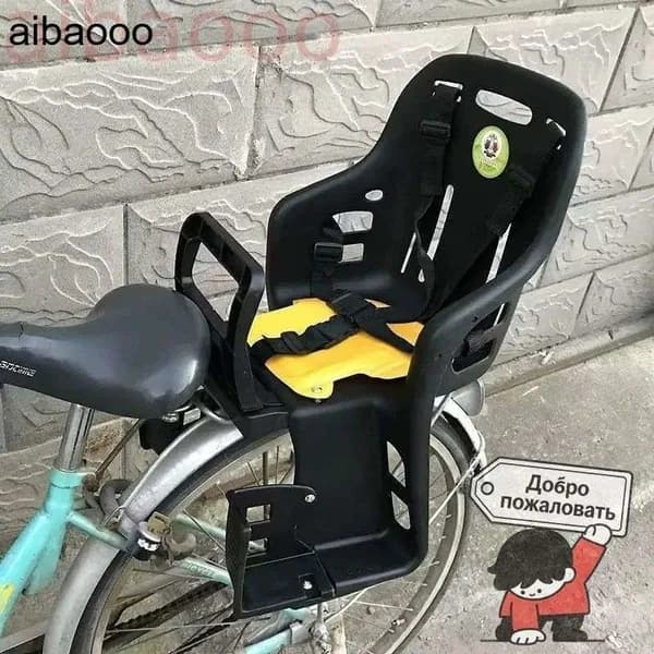 Велокресло заднее на багажник черное