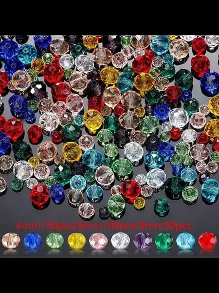 хрустальные бусины 300 шт Мульти, Mixed Color