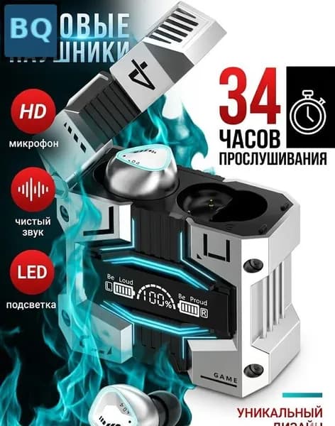 Наушники беспроводные с микрофоном Беспроводные наушники ESG с микрофоном,, Bluetooth, USB Type-C, белый, темно-розовый