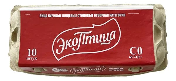 Яйцо куриное Экоптица Нет бренда С0, 10шт