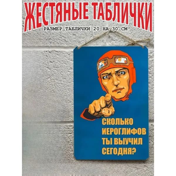 Постер на стену, картина для интерьера плакаты СССР сколько иероглифов ты выучил сегодня