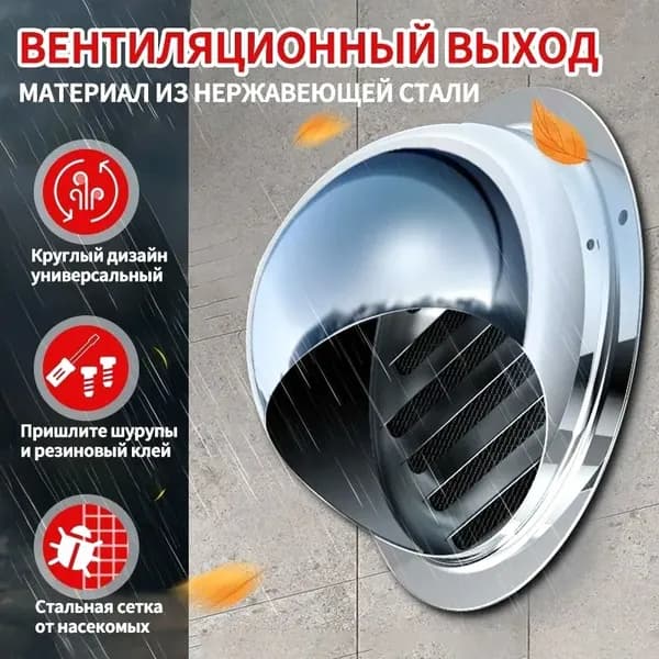 Вентиляционная шапка крыши 100мм 201 для дома 02.Размер 100 мм, 201 сталь