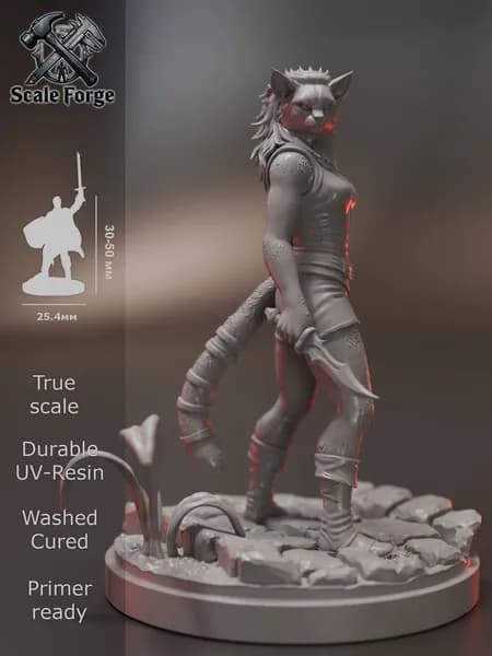 Табакси разбойница. Миниатюра ДнД для настольных игр и покраски. Pathfinder. DnD.