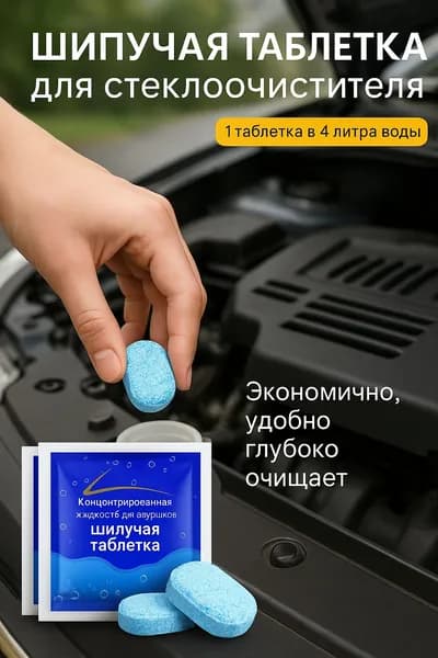 Жидкость стеклоомывателя Таблетки до -30°C, 10 шт.
