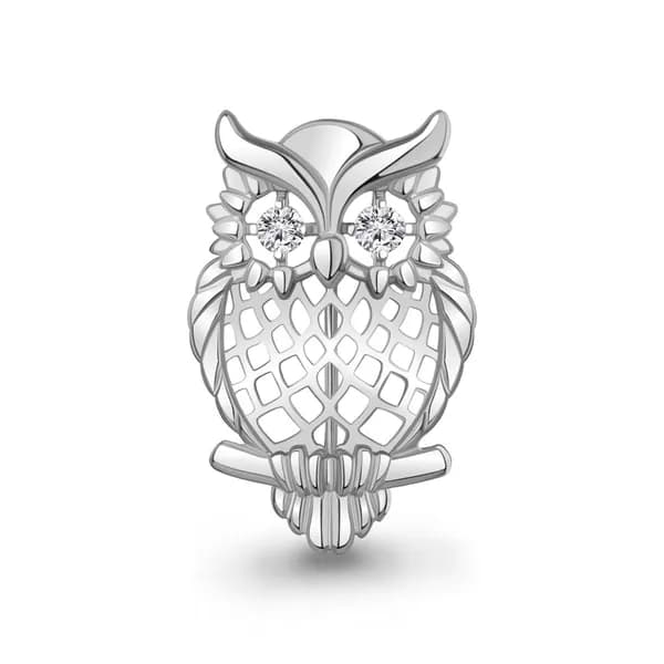 Серебряная брошь DIAMANT-ONLINE с фианитом 925 пробы