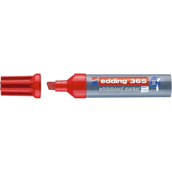 Маркер edding 365, для белых досок, скошенный наконечник, 2-7 мм Красный