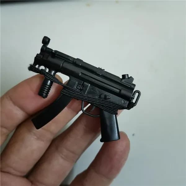 Мини-пистолет-пулемет MP5 в масштабе 1:6, пластиковая модель оружия, аксессуар для игрушки, для 12-дюймовой фигурки, цельный, несъемный, не стреляет.