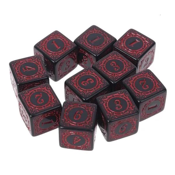 Акриловые кубики для настольных игр, 10 шт., красный