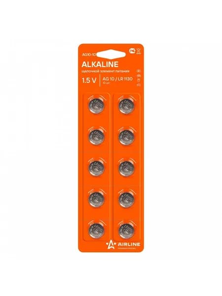Батарейка AG10/LR1130 щелочная 10 шт.