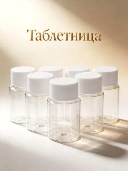 Прозрачные пластиковые флаконы с крышками для хранения лекарств, набор из 6 штук