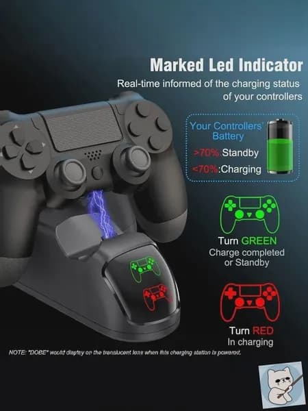 Док-станция для зарядки 2 геймпадов PS4 (Pro/Slim) беспроводное зарядное устройство для контроллеров DualShock 4