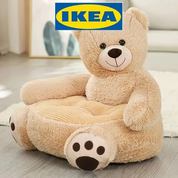 IKEA Прямой диван, механизм Нераскладной, На пол, 50х50х45 см,светло-коричневый, белый