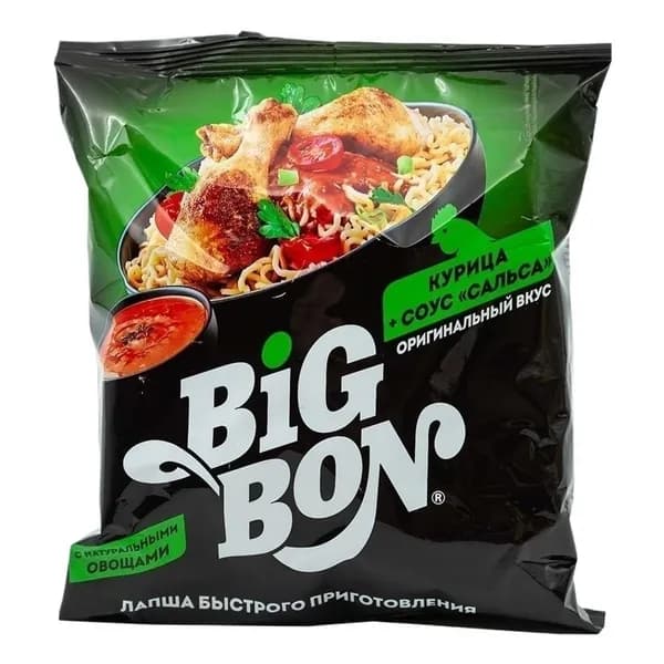 Лапша Big Bon курица с соусом сальса 75 г