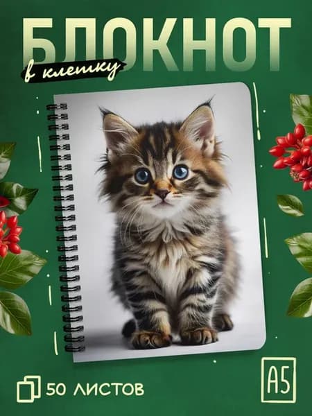 Блокнот в клетку а5 с котом