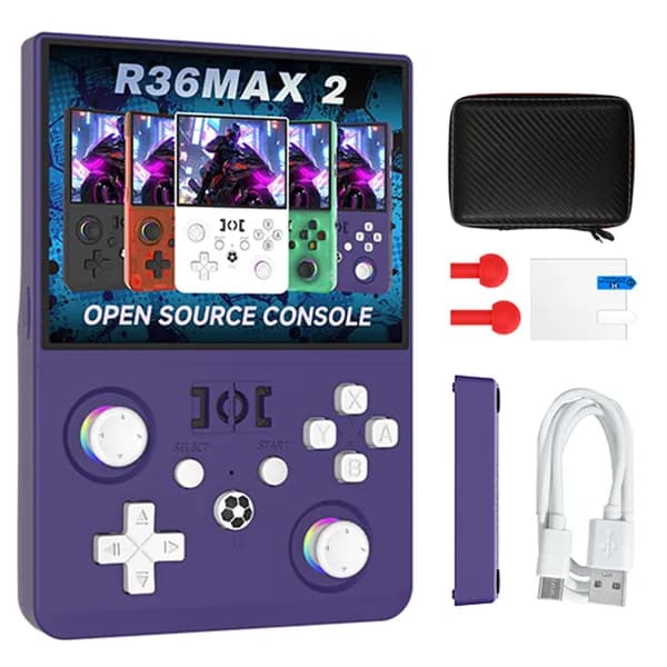 R36MAX2 портативная ретро-игровая консоль с открытым Linux, 4,5-дюймовым IPS-экраном и аккумулятором
