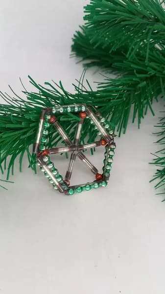 Винтажная советская подвесная елочная игрушка из стекляруса, СССР