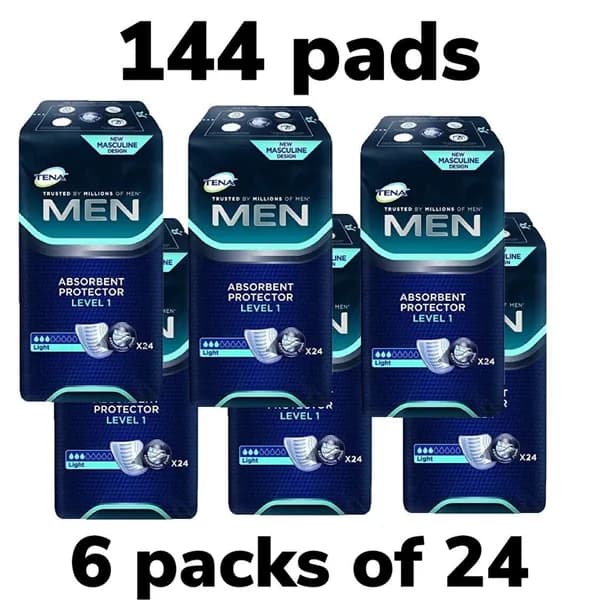 Прокладки урологические для мужчин Tena Men Level 1 Light, 3 капли, 144 (24x6) штуки