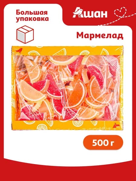 Мармелад АШАН Красная птица Лимонные дольки Ассорти, 500 г