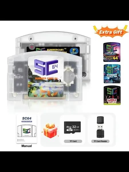 SummerCart 64 SC64 карта памяти N64, 32 ГБ, Tra White