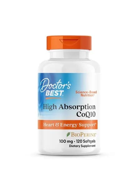 High Absorption CoQ10 with BioPerine 100 mg, Коэнзим Q10 и Черный перец для здоровья сердца и энергии, 120 мягких капсул