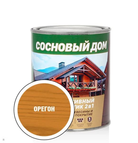 СОСНОВЫЙ ДОМ пропитка декоративно-защитная для древесины орегон (0,8л )