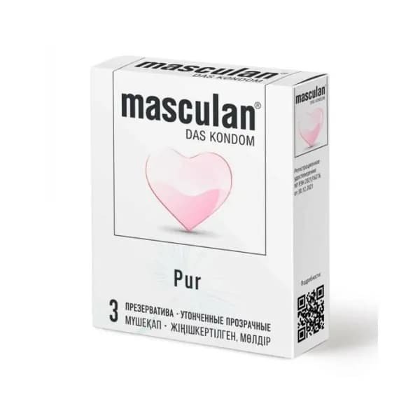 Презервативы Masculan Pur Ультратонкие с увеличенным количеством смазки, 3 шт.