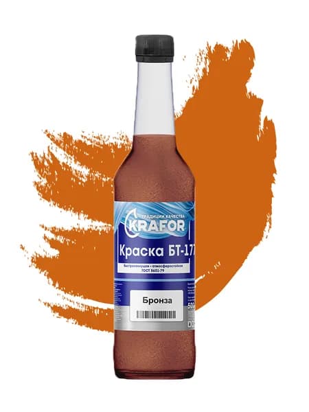 Krafor Краска, Алкидная, 0.5 л, 0,5 кг, бронза