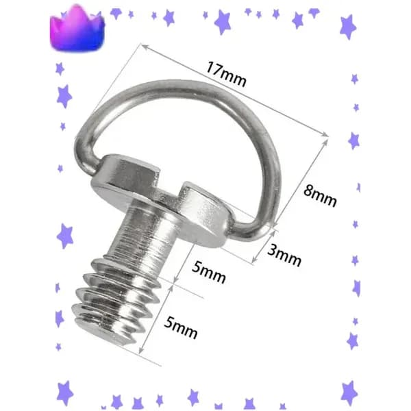 Винт 1/4" для камеры с D-образным кольцом из нержавеющей стали