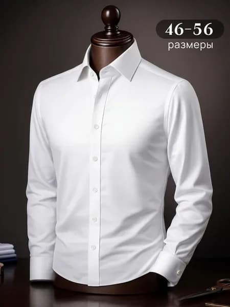 Классическая приталенная рубашка с длинным рукавом