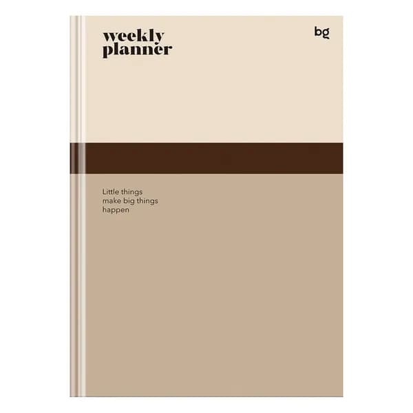 Школьный планер 1-11 кл. 64л. (твердый) матовая ламинация, BG "Weekly planner. Beige" (Пш5т64_лм 06330)
