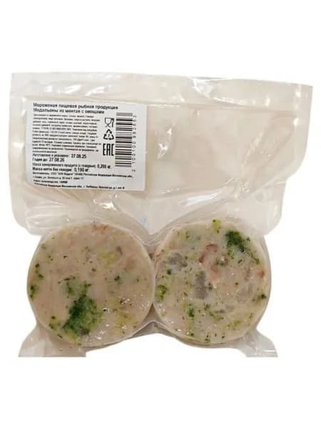 Медальоны Indigo из минтая с овощами замороженные 200 г