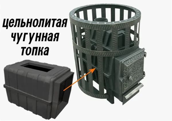 Печь дровяная Березка Воевода 20 ДТ4 (КТ), короткая топка, сетчатый кожух