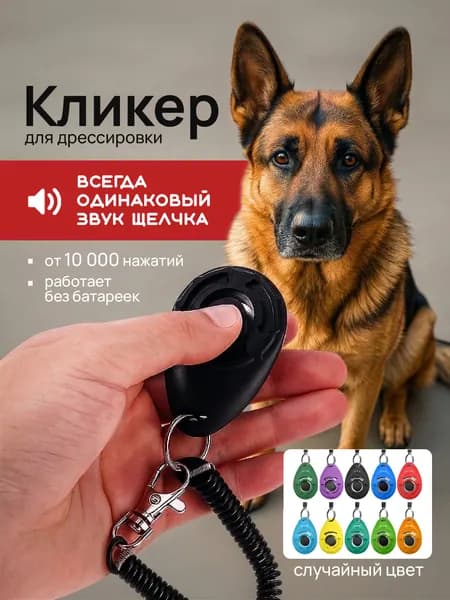 Кликер для дрессировки собак с браслетом и кнопкой