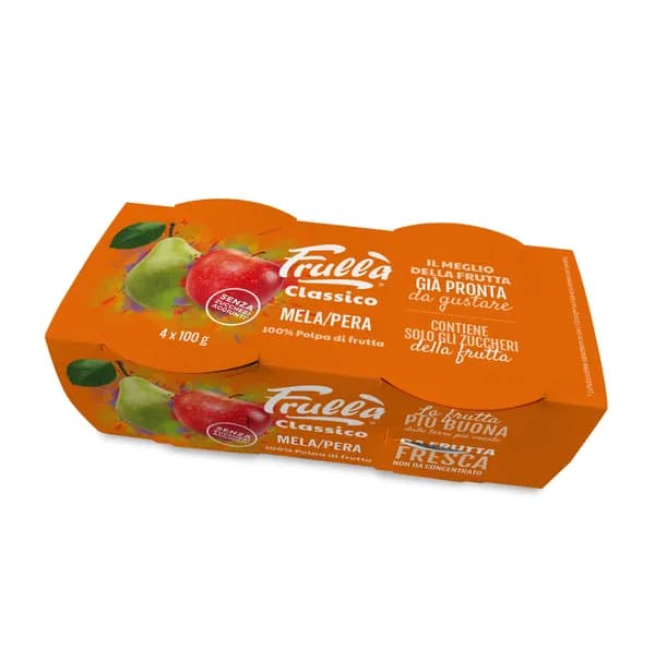 Пюре из яблока и груши, Frulla, 4х100 г, Италия