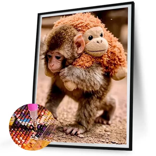 Диамантная вышивка Punch Monkey, животные, 30 40 см, 5D, без рамки