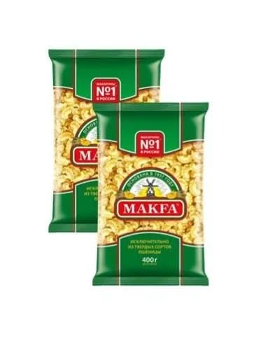 Макароны "Петушиные Гребешки" МАКFА,2шт по 400г