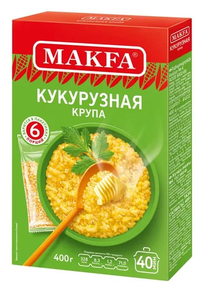 Кукурузная крупа Makfa, в пакетах для варки, 400 г