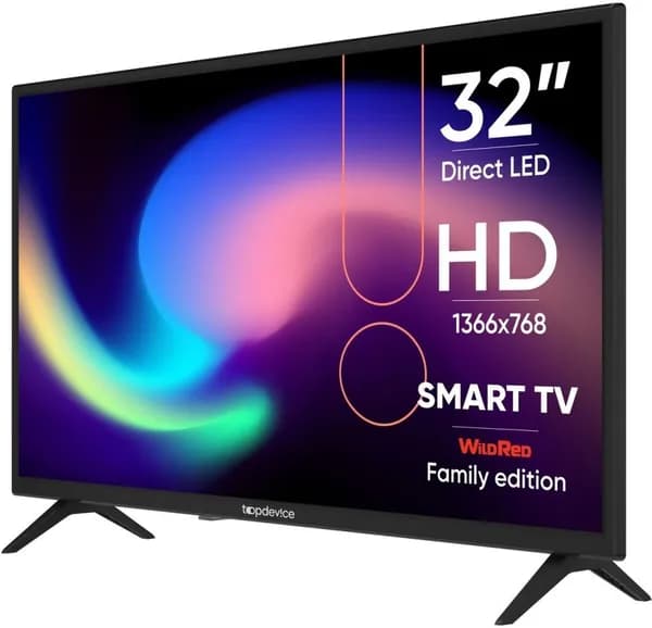 Topdevice Телевизор 32" HD, черный