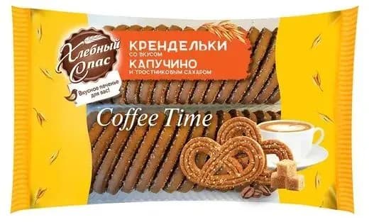 Крендельки Кофе-тайм COFFEE TIME со вкусом капучино и тростниковым сахаром, 320 г Хлебный Спас